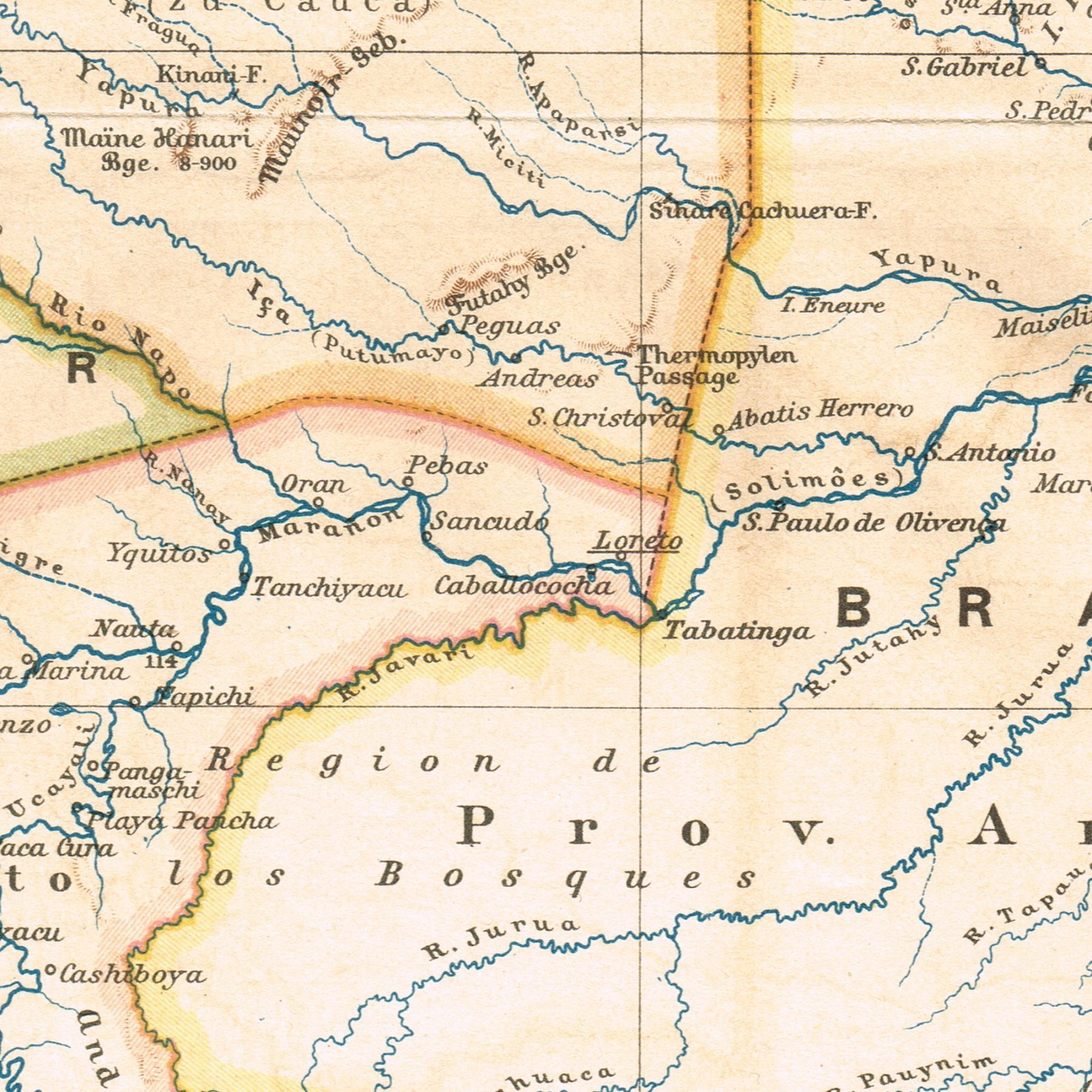 COLUMBIA PERU VENEZUELA ECUADOR 1888 printed Original Antique Map BOGOTA LIMA