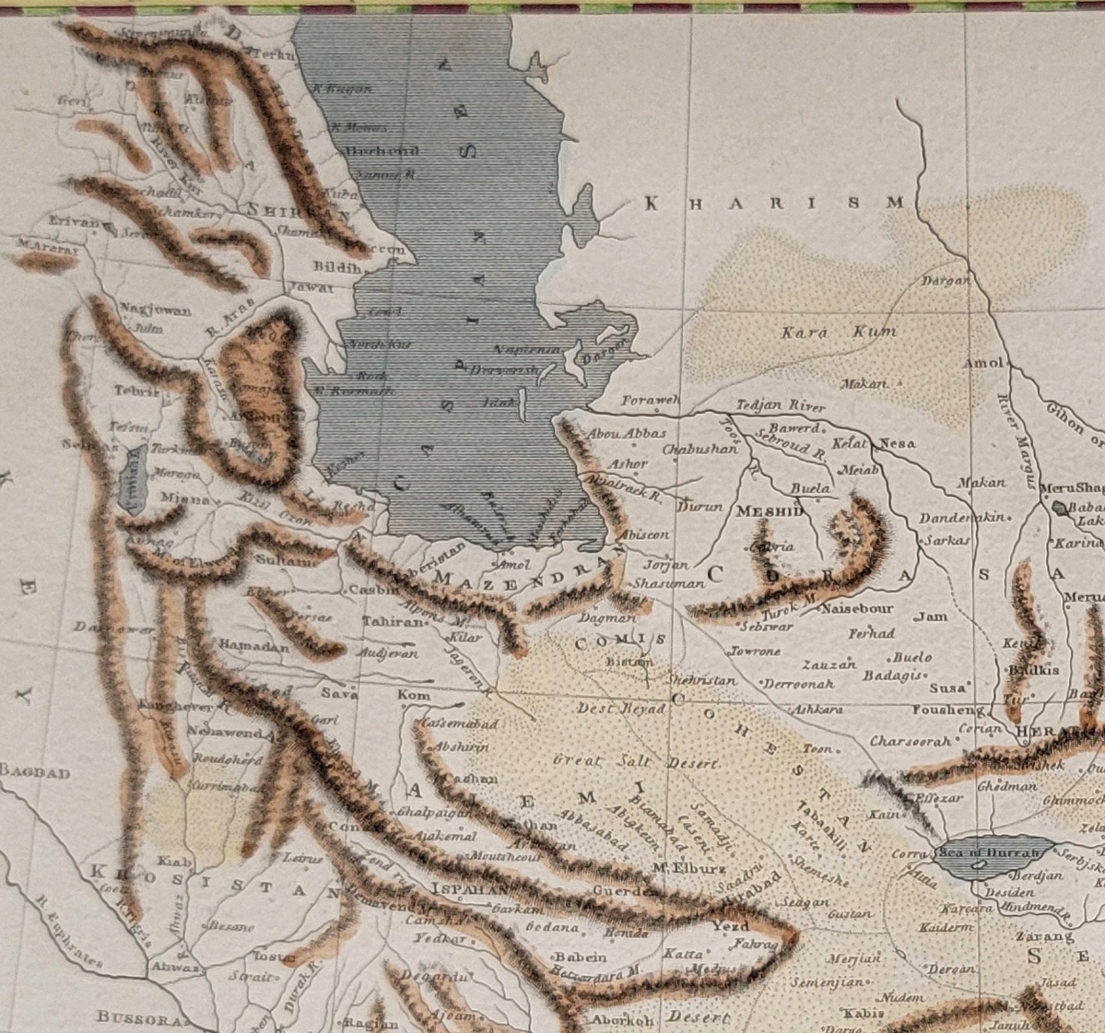 1805 Persia Map Iran Arabia Afghanistan English Atlas Map by Lowry, Arrowsmith