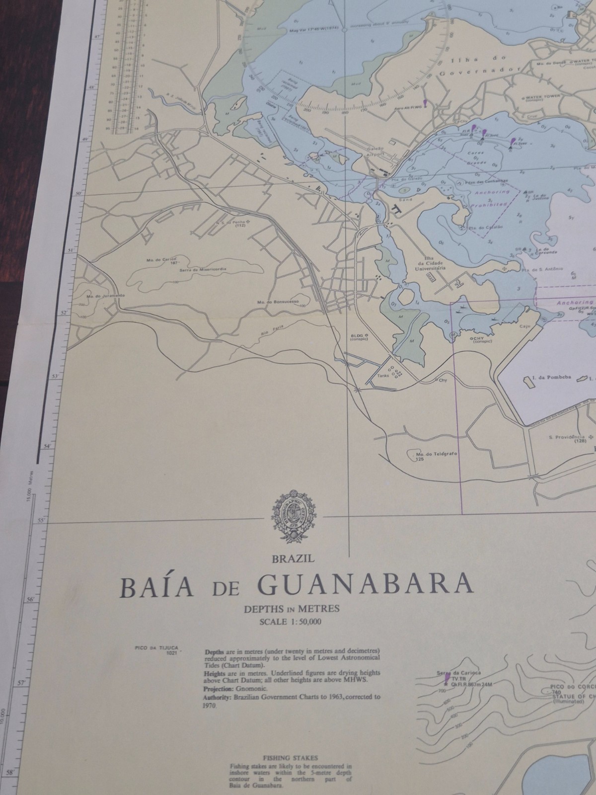 Admiralty Chart 541 Brazil Baía de Guanabara Rio de Janeiro Harbour 1970–1973