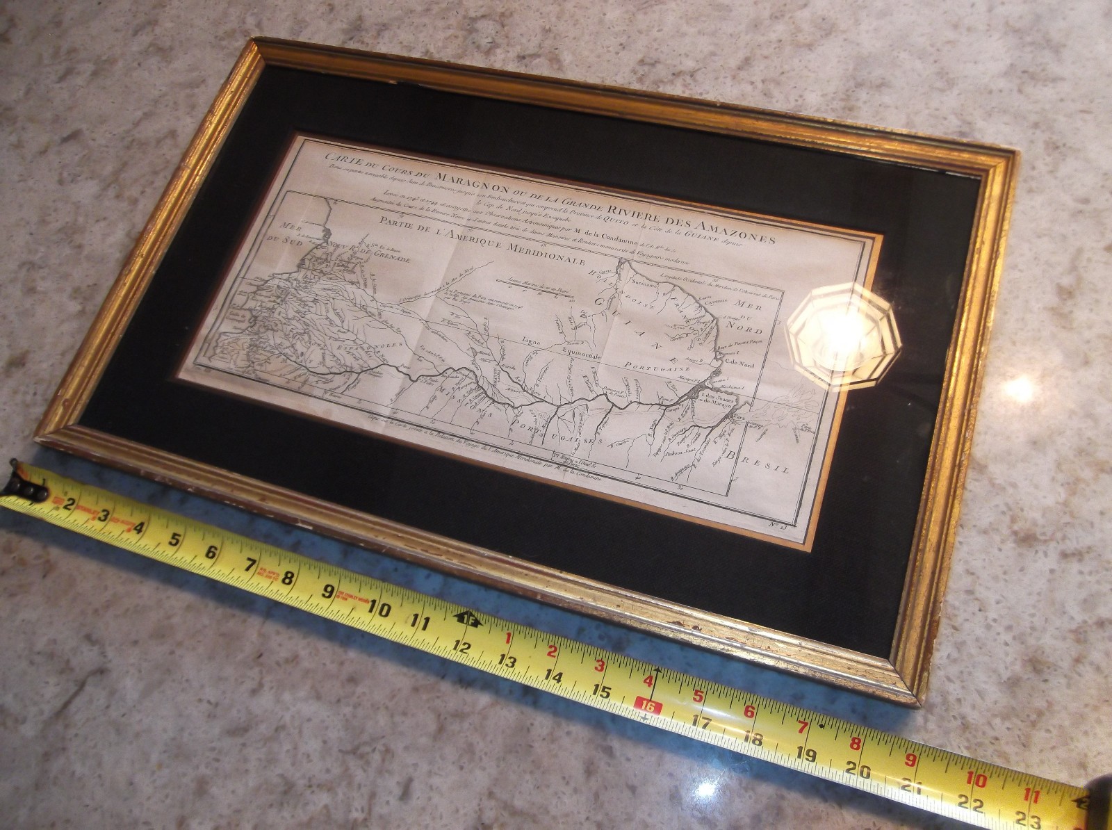 Antique Map Amazon River Basin Etching 1780 Bellin Condamine