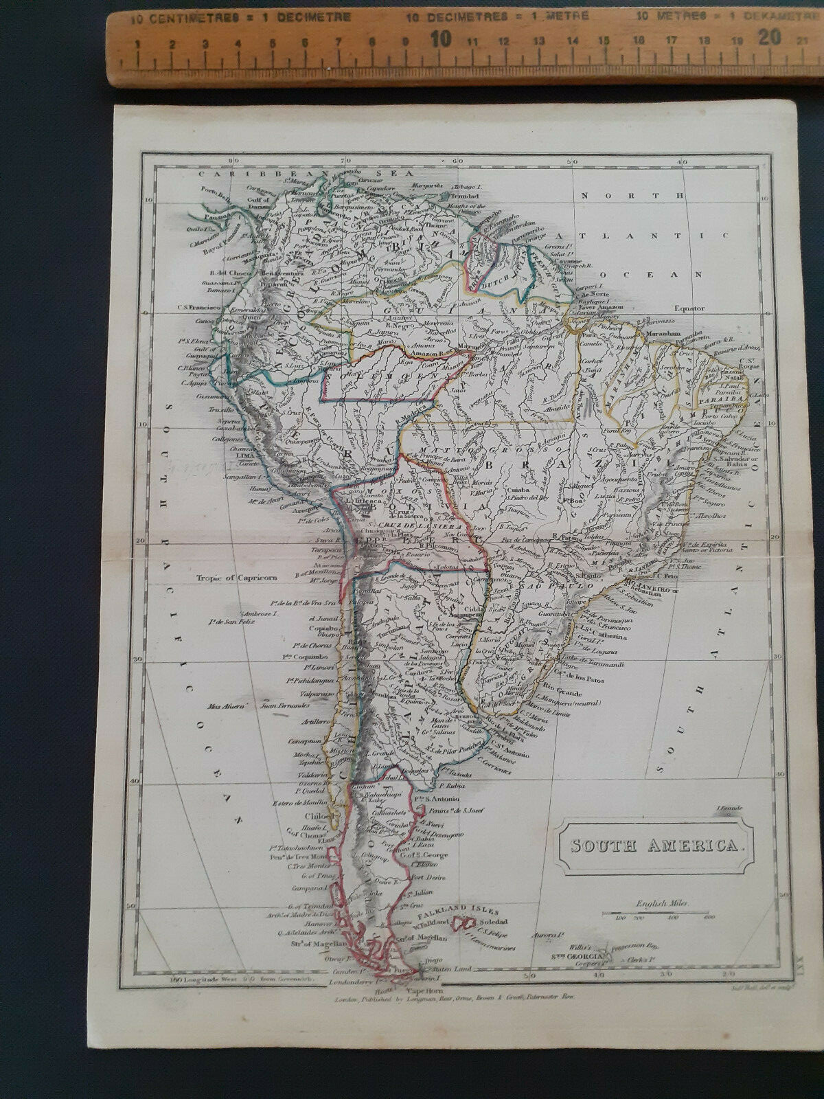 Sidney Hall South America map Longman Rees Orme Brown & Green
