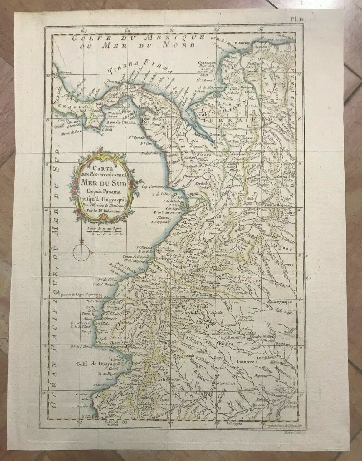COLOMBIA PANAMA ECUADOR VENEZUELA 1780 ALEXANDER ROBERTSON NICE ANTIQUE MAP