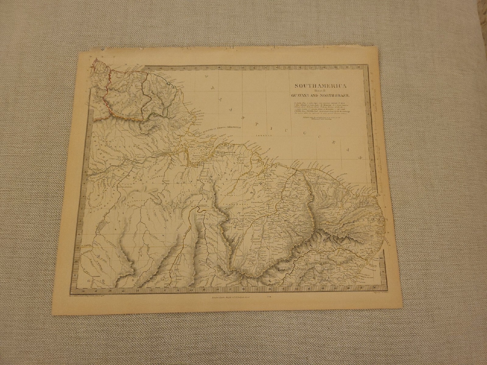 Large 1846 Map Of Northeast South America Charles Knight atlas.