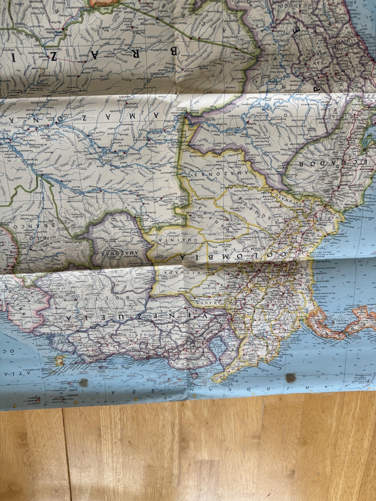 Vintage 1964 National Geographic Northwestern South America Map Fold Out 26