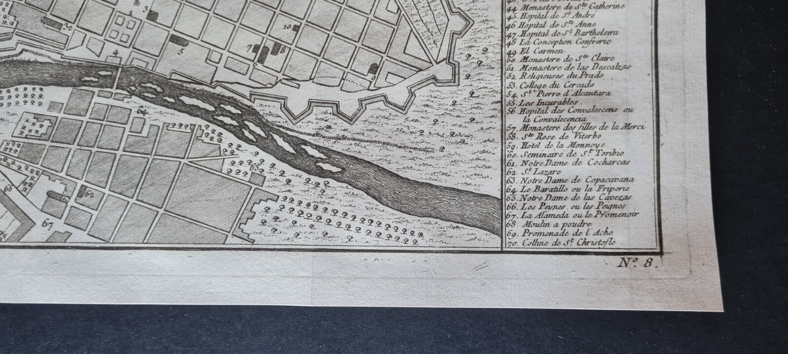 Antique 1756 map – Plan Scenographique de Cite des Rois – Lima – Peru – Bellin