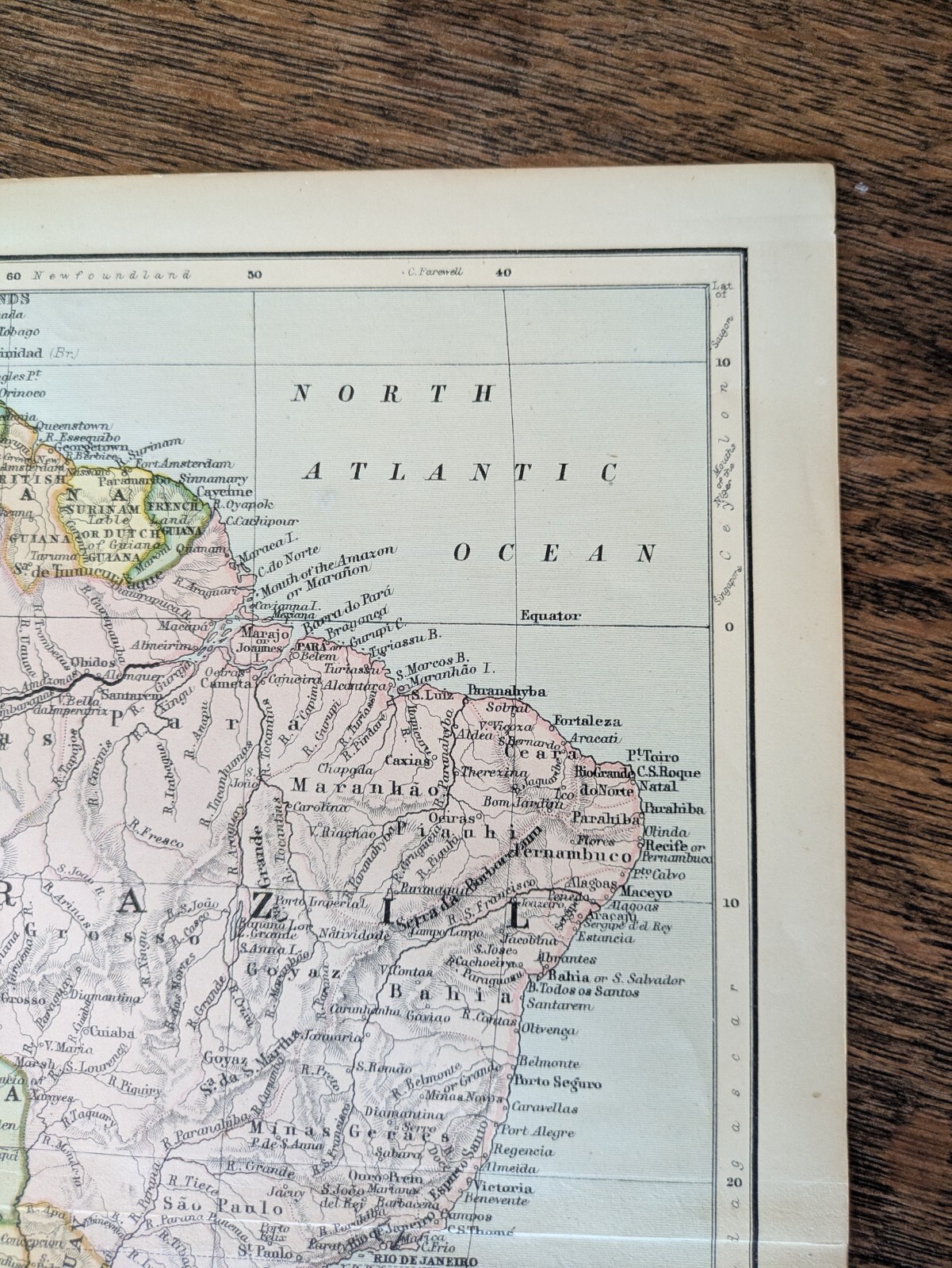 Original 1876 South America Atlas Map by Johnston 14″ x 11 1/4″ Antique