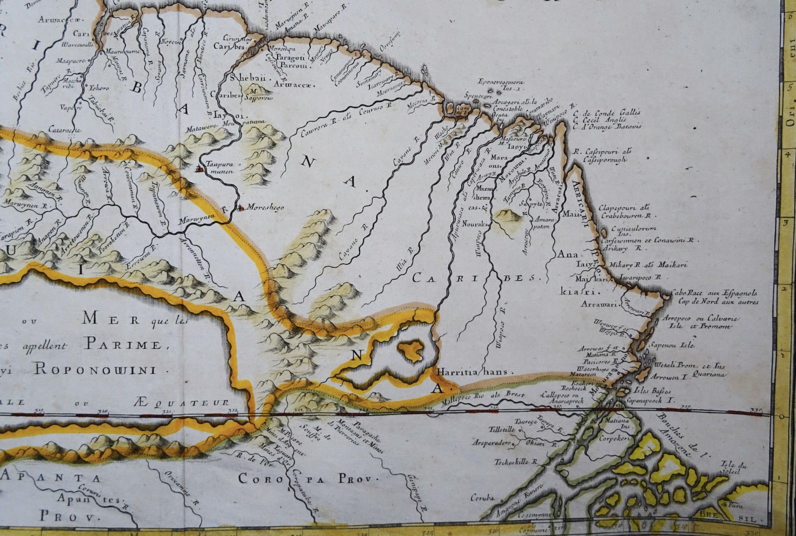 South America, El Dorado, Amazonia, Guyana, Suriname, Brazil… map Sanson, 1679