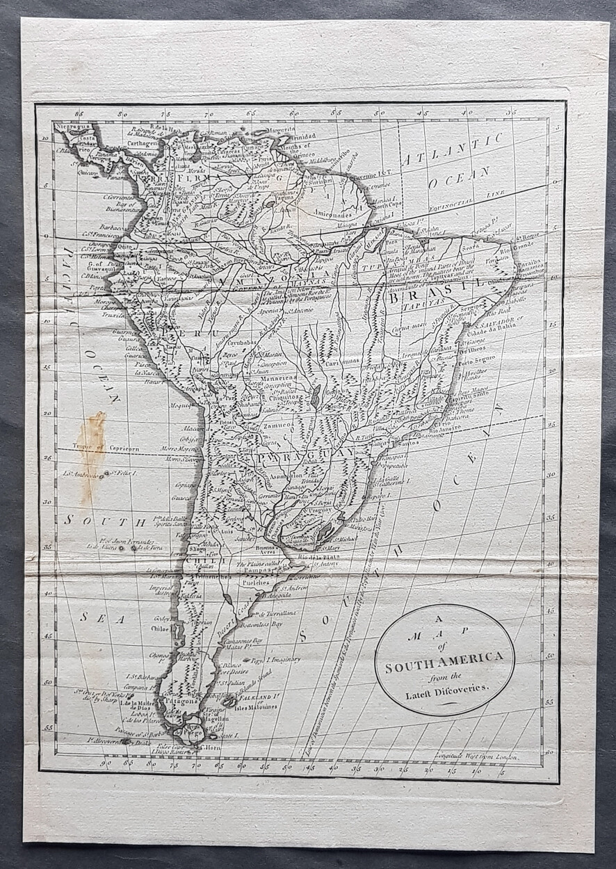 1760 Thomas Kitchin large Antique Map of South America