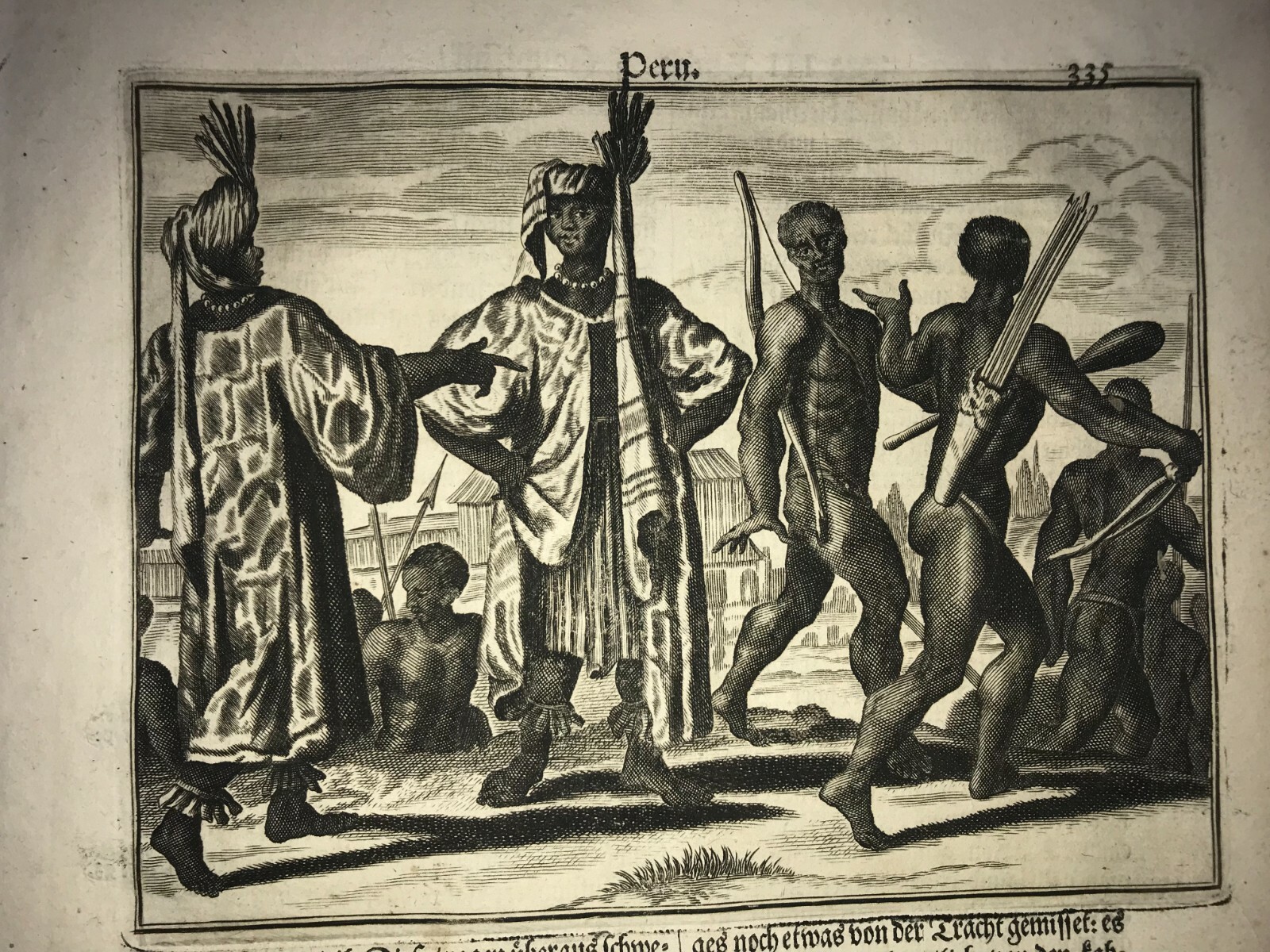 PERU 1673 MONTANUS RARE ANTIQUE ENGRAVED PLATE 17TH CENTURY