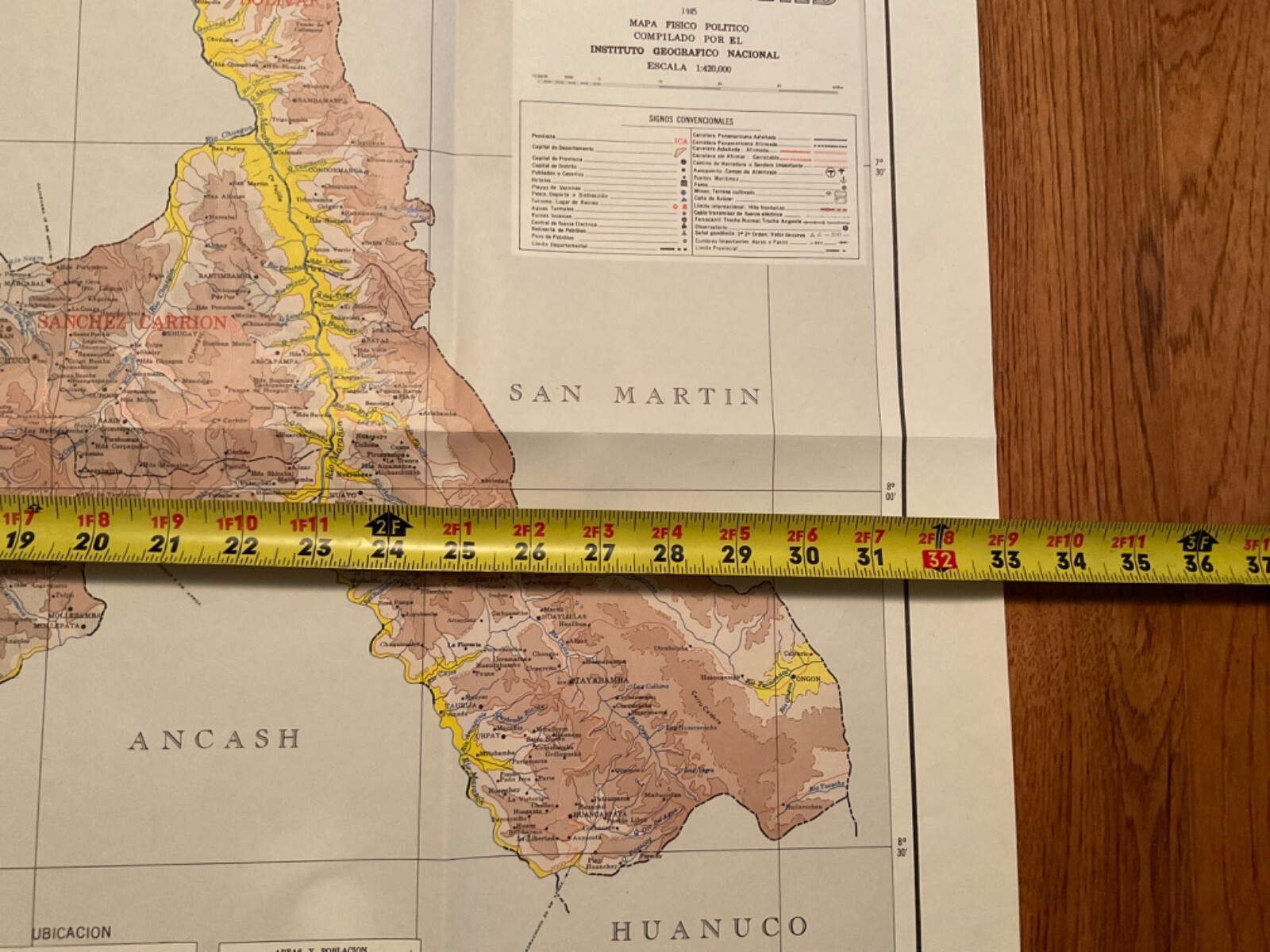 1985 Map Of Departamento De La Libertad, Peru (in Spanish)