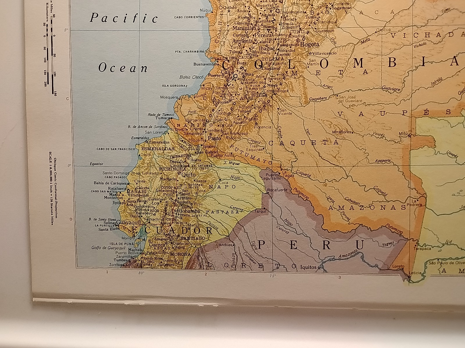 Vintage COLUMBIA & VENEZUELA Map 1962 MSM Rand McNally Cosmopolitan World Atlas