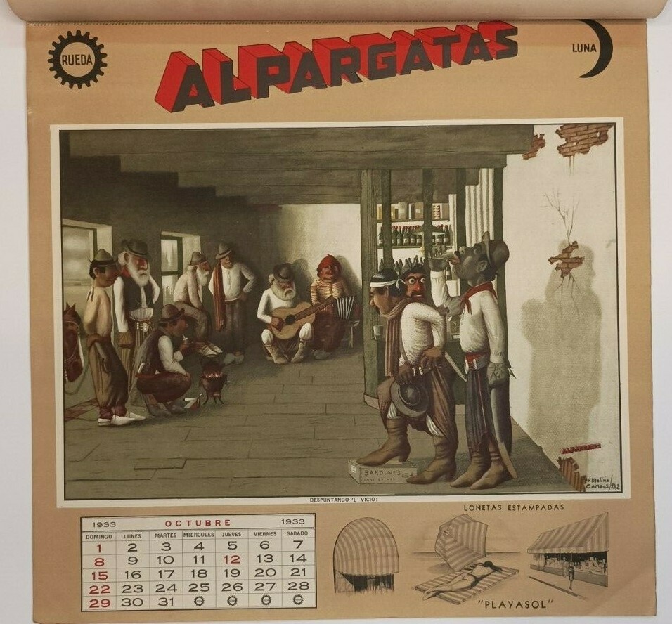 Molina Campos calendar 1933 Alpargatas Gaucho Complete