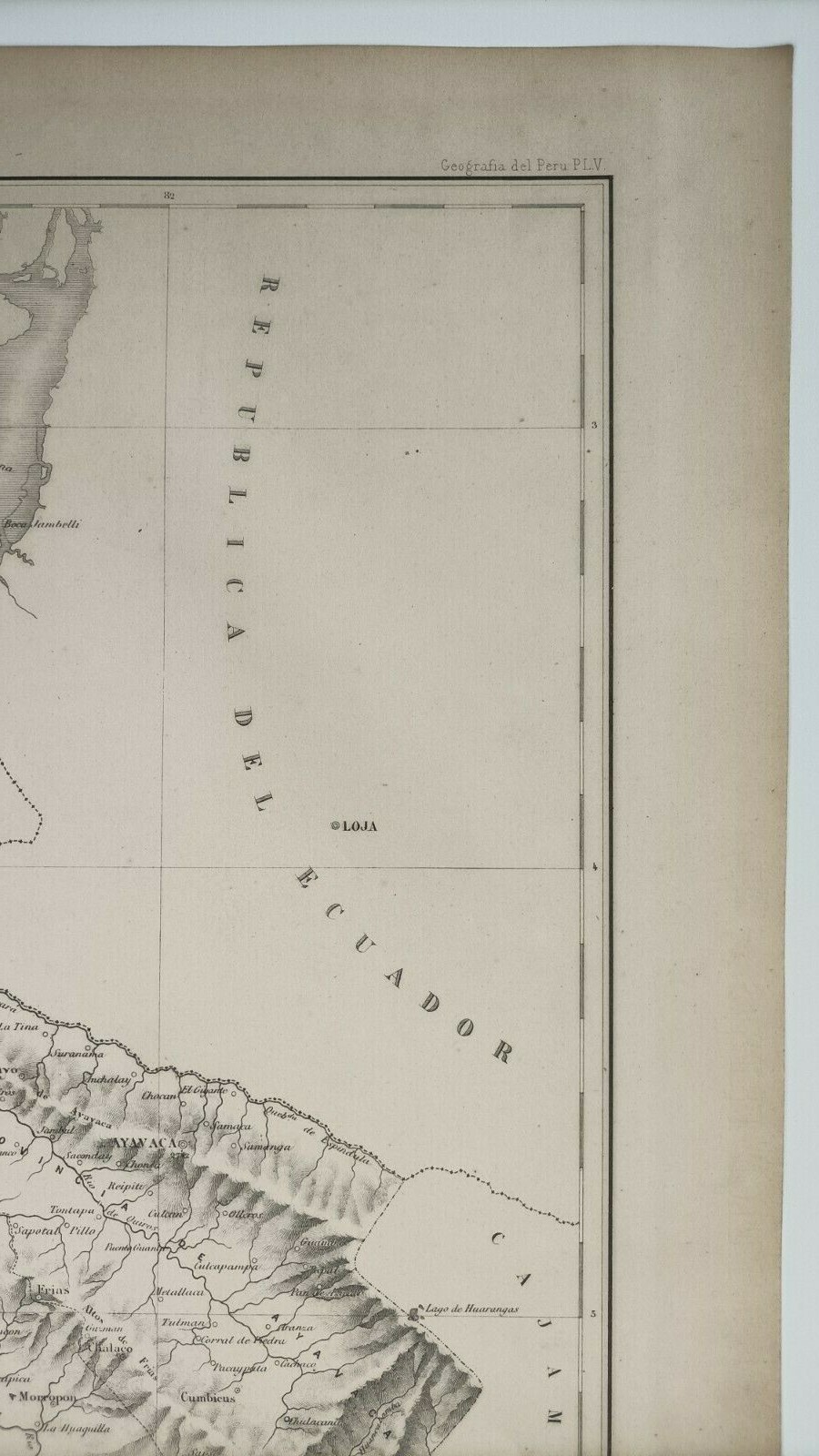 Paz Soldán Peru. Departamento litoral de piura.1865 Map Peru