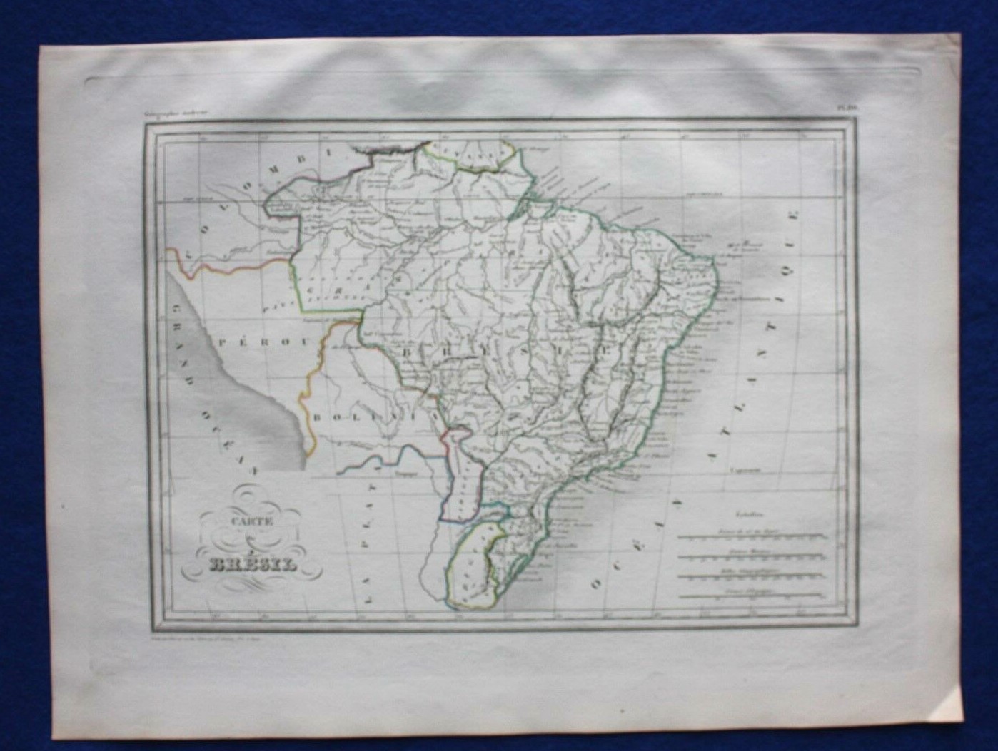 Original antique map BRAZIL, SOUTH AMERICA, ‘Carte du Bresil’, Malte-Brun, 1846