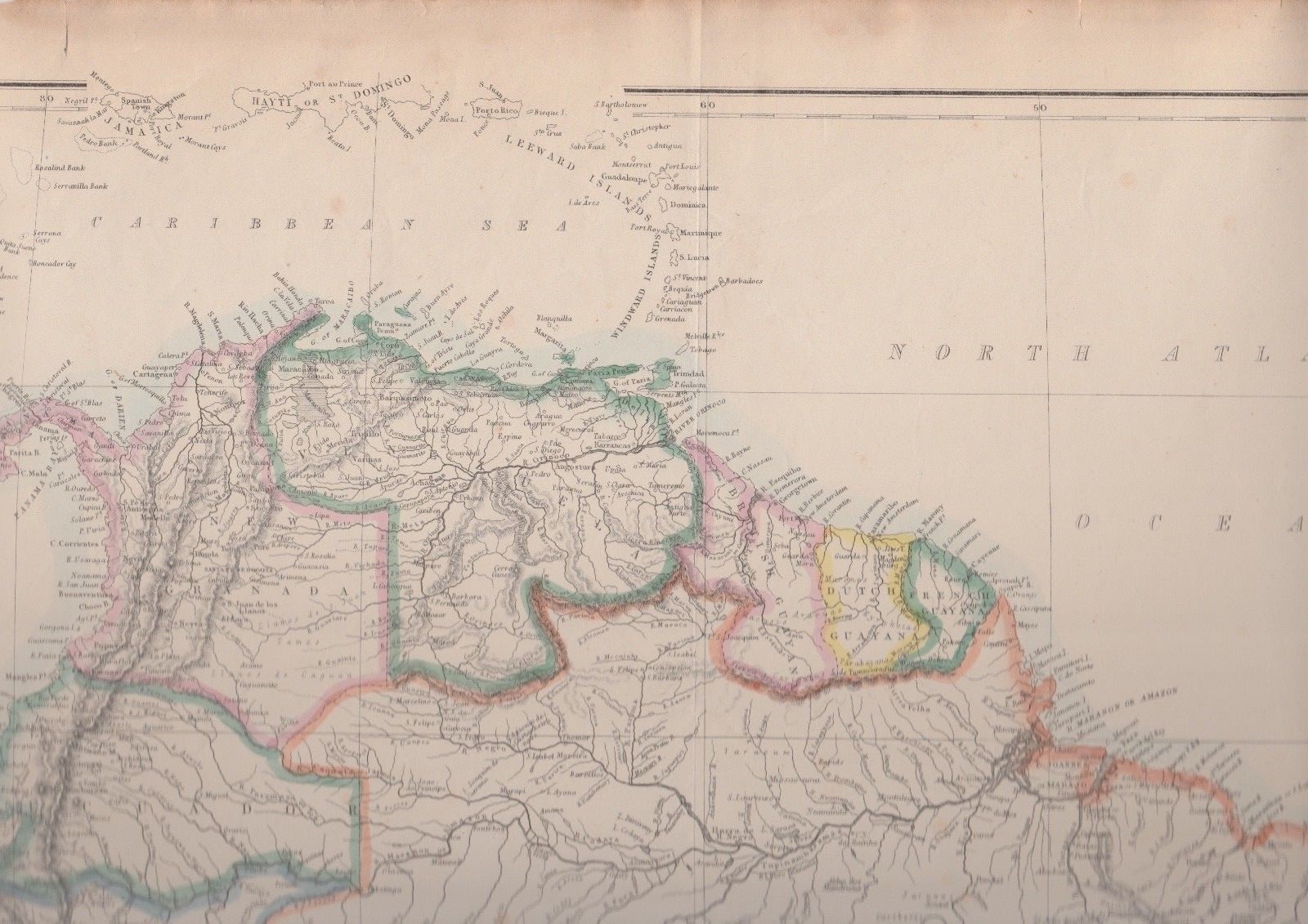 1863 Three Large Antique Maps – BRAZIL & NORTHERN SOUTH AMERICA, Dispatch Atlas