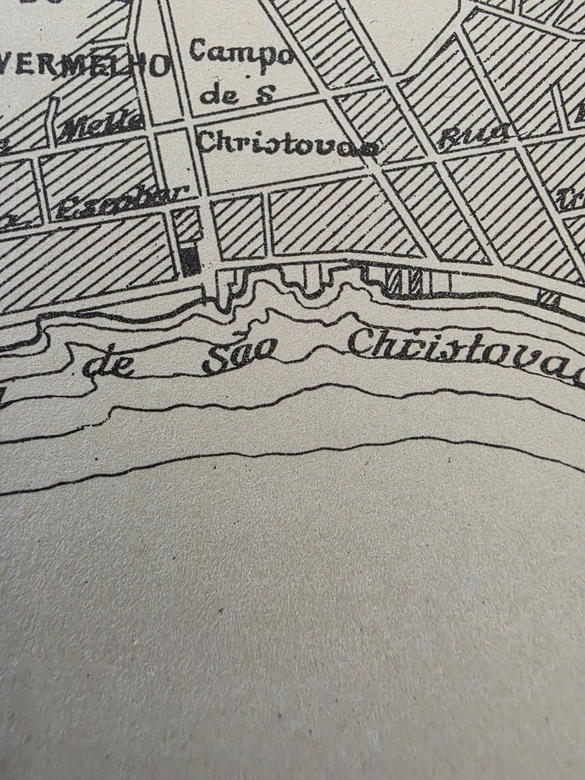 Original Antique Map Rio de Janeiro Brazil City Plan & Suburbs c.1890 Copacabana