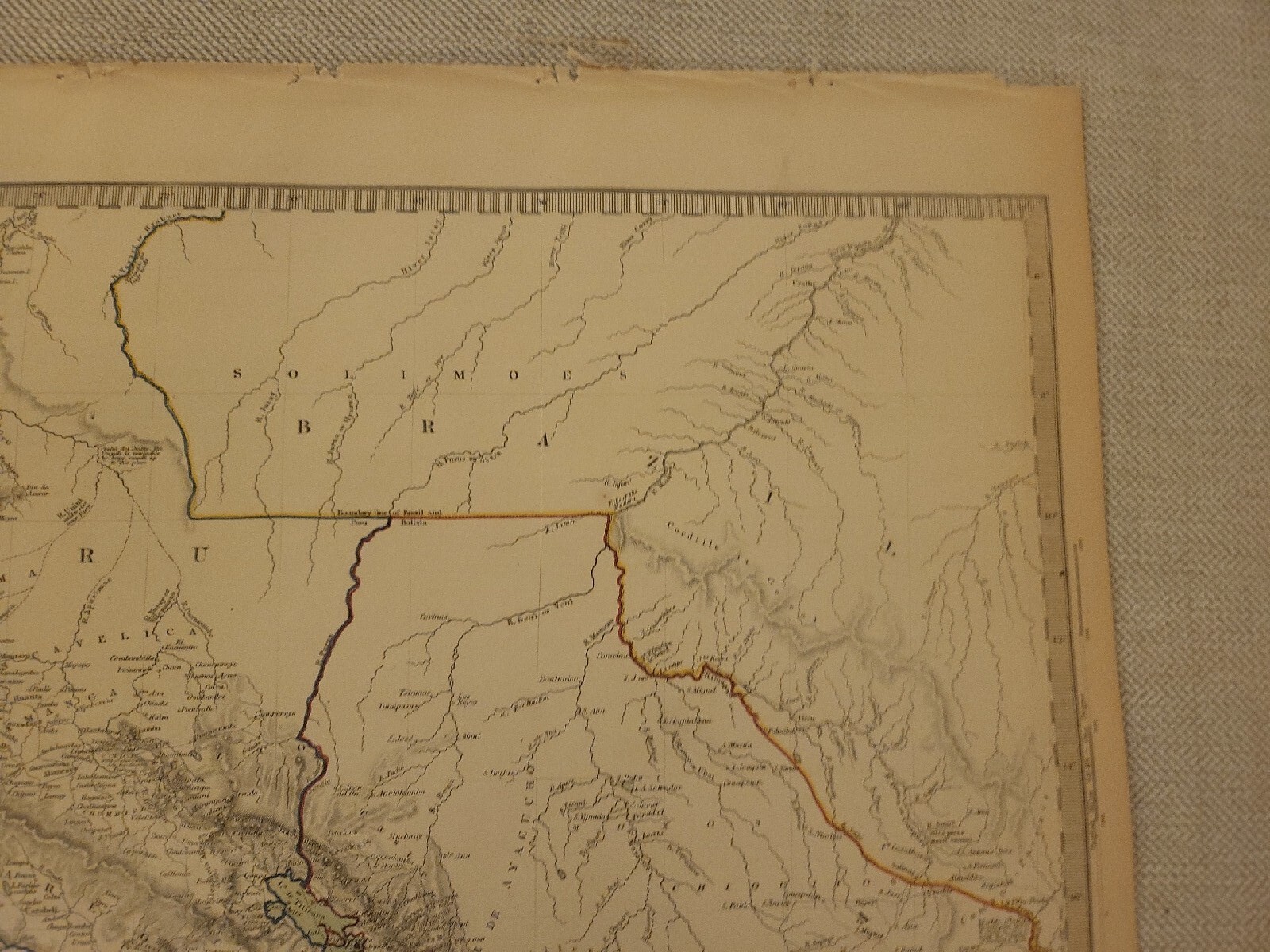 Large 1846 Map Of Peru / Western South America Charles Knight atlas.