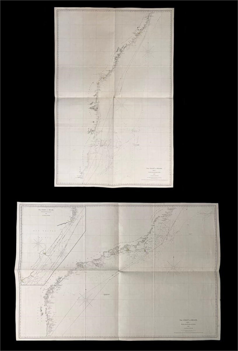 Pair of 1865 E & G. W Blunt. “Coast of Brazil” Nautical Maps