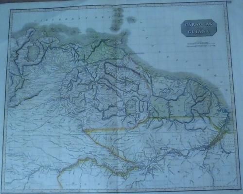 1817 CARACCAS & GUIANA for Thomson’s New General Atlas #70 COLOR COPPERPLATE MAP