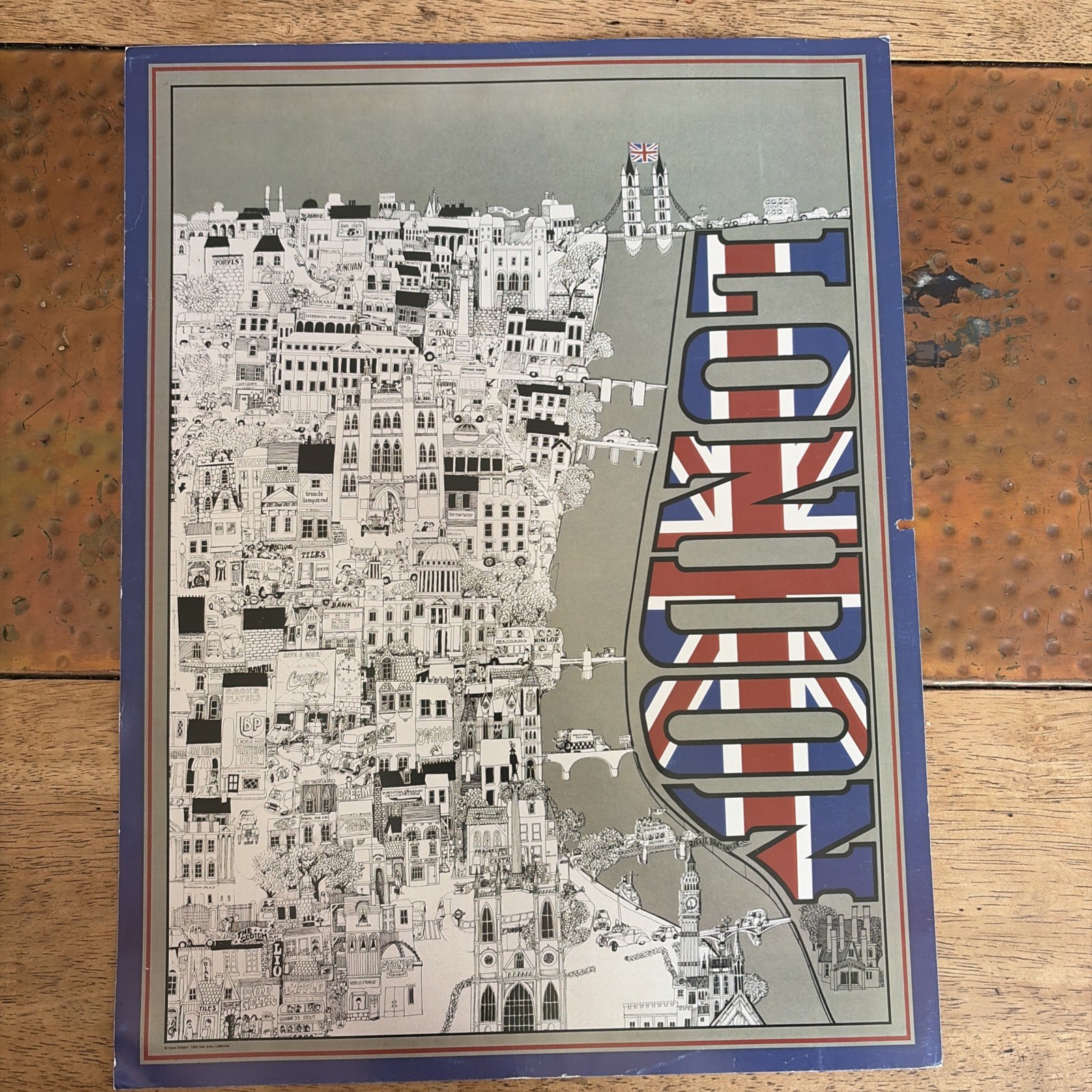Poster Map of London by: David Schiller, 1968 – 1960s Music