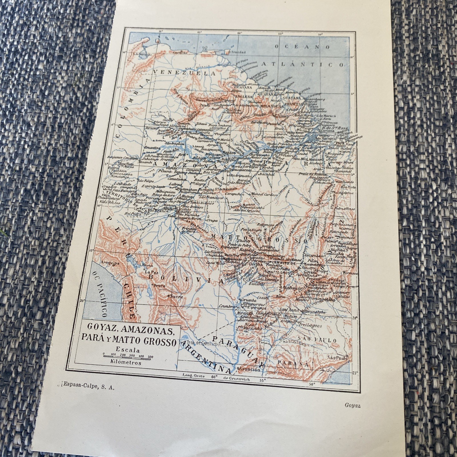 Map Of Amazons In Spanish Circa 1930