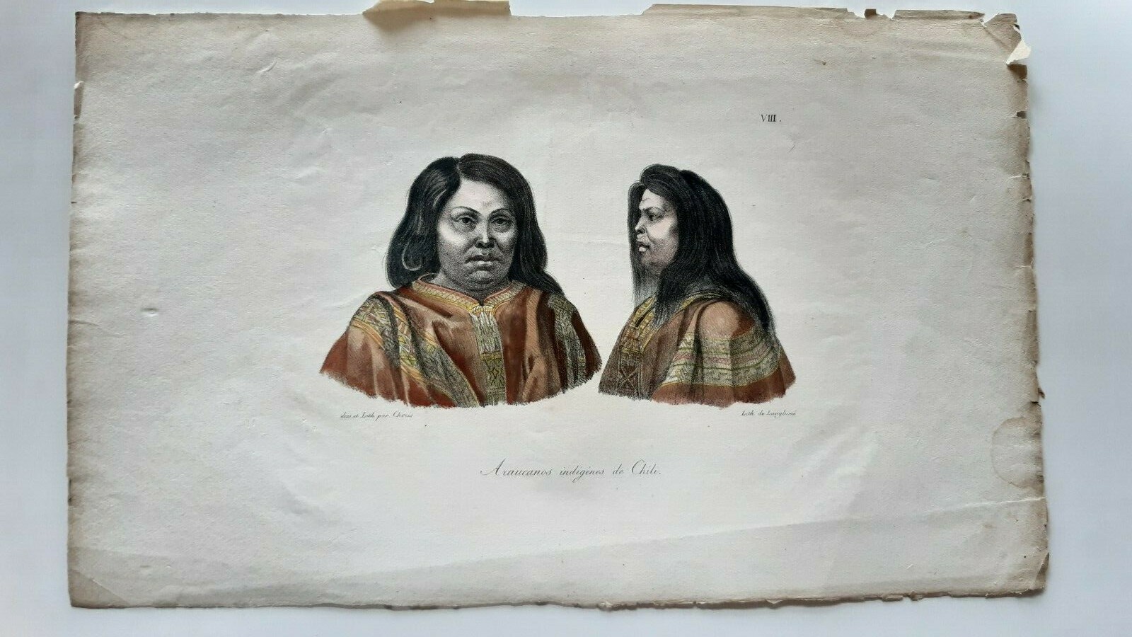 Louis Choris 1822 people of Chili, Chile, Araucanos