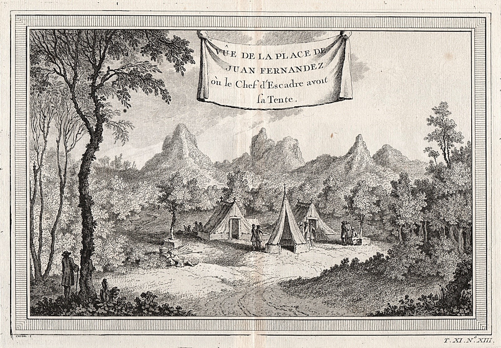 1750 Chile: Vue de la Plance de Juan Fernandez (“Robinson Crusoe Island”) Bellin