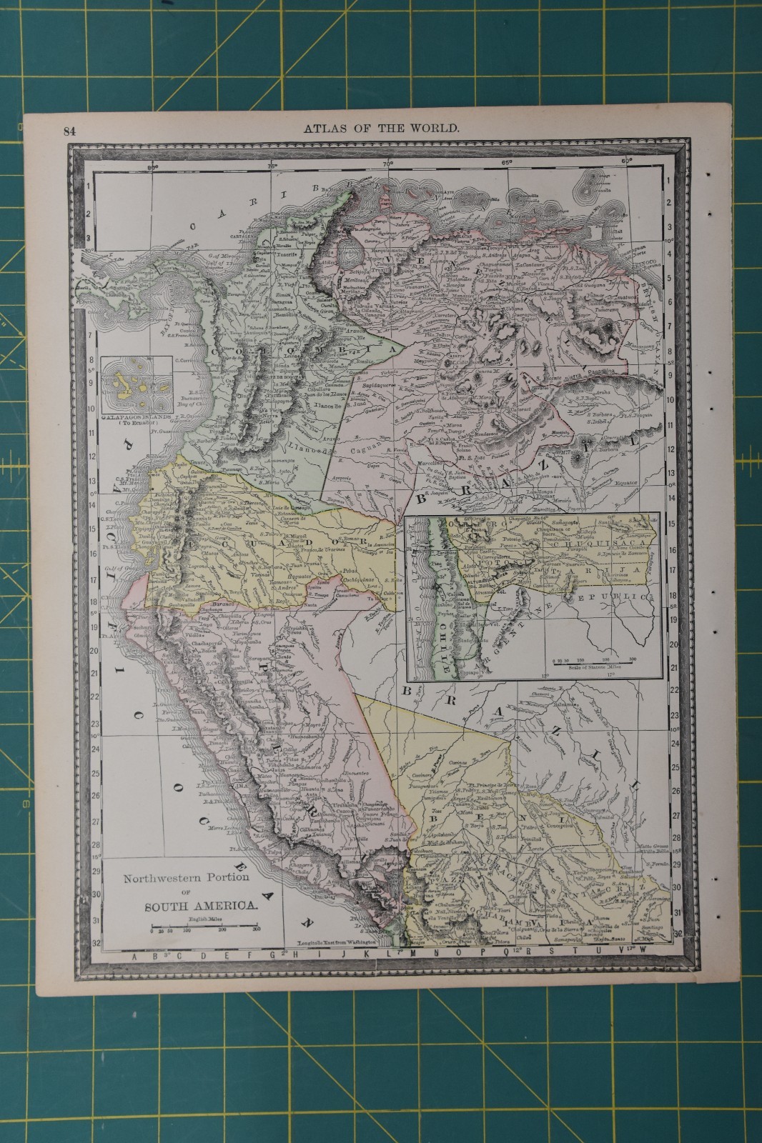 Brazil South America Vintage Original 1892 Rand McNally World Atlas Map Lot