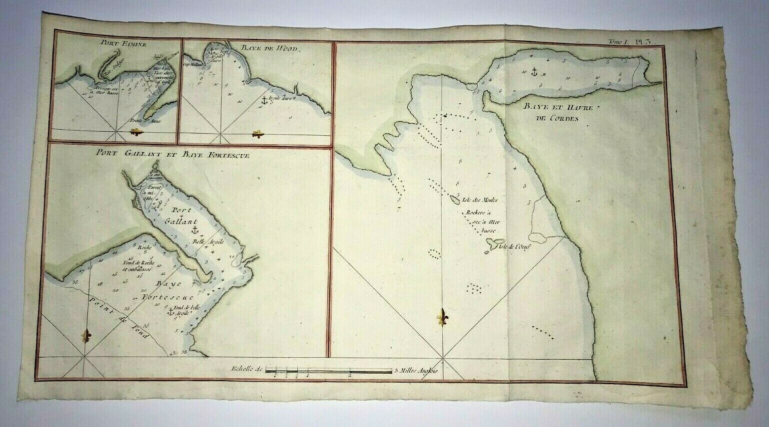 STRAIT OF MAGELLAN 1780 JAMES COOK ANTIQUE ENGRAVED SEA CHART 18TH CENTURY