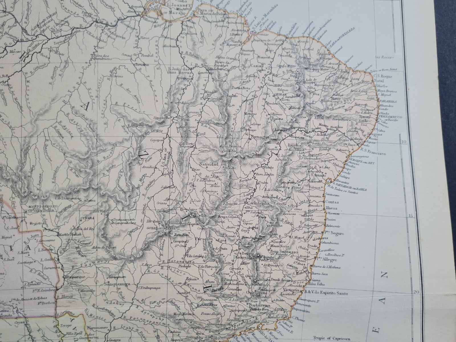Antique 1882 Large Map – South America – Blackie & Son