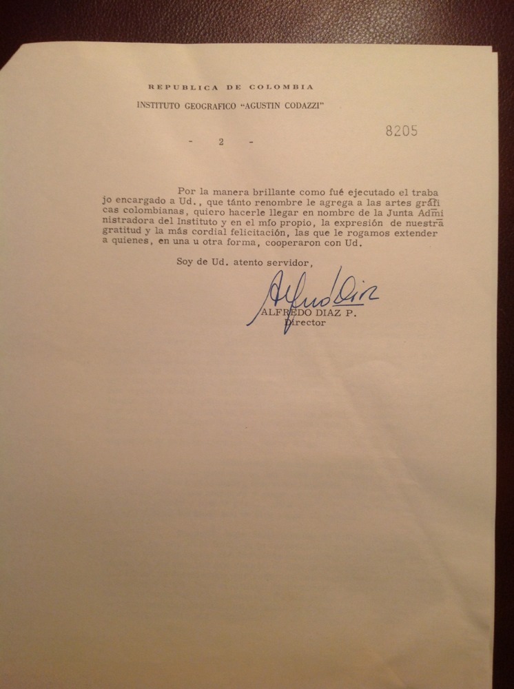 Rare Atlas De Colombia First Edition, + Documents Signed By The The Author