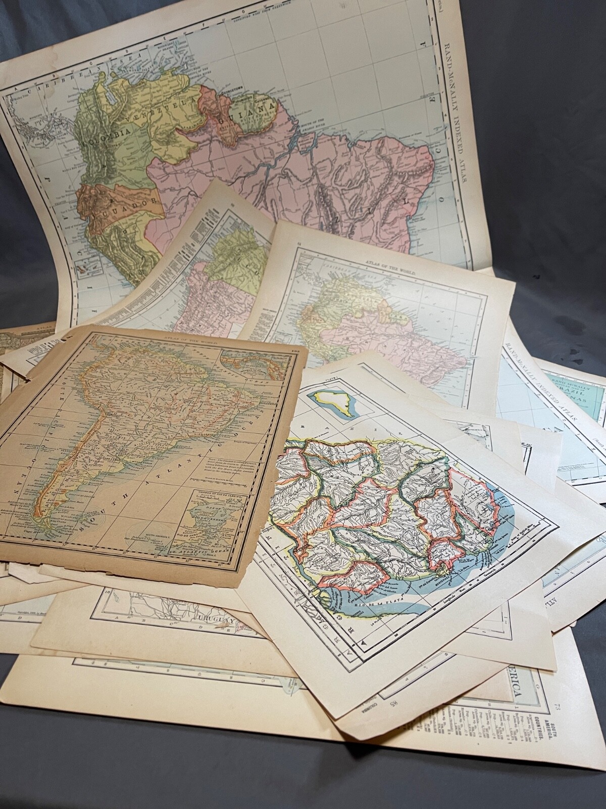 Antique Original! Lot of 16 South America Brazil, Peru, & More Maps 1880-1920s