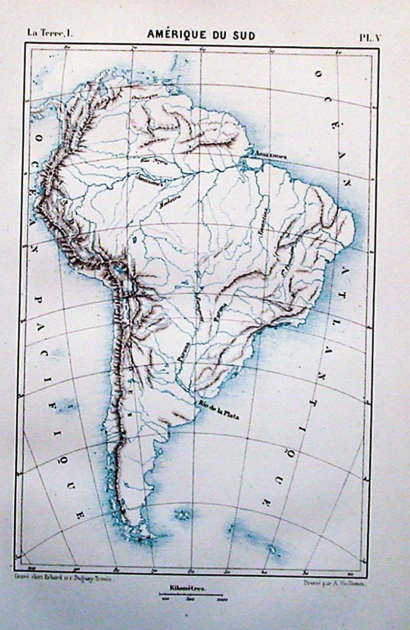 Antique map, Vuillemin, du Sud
