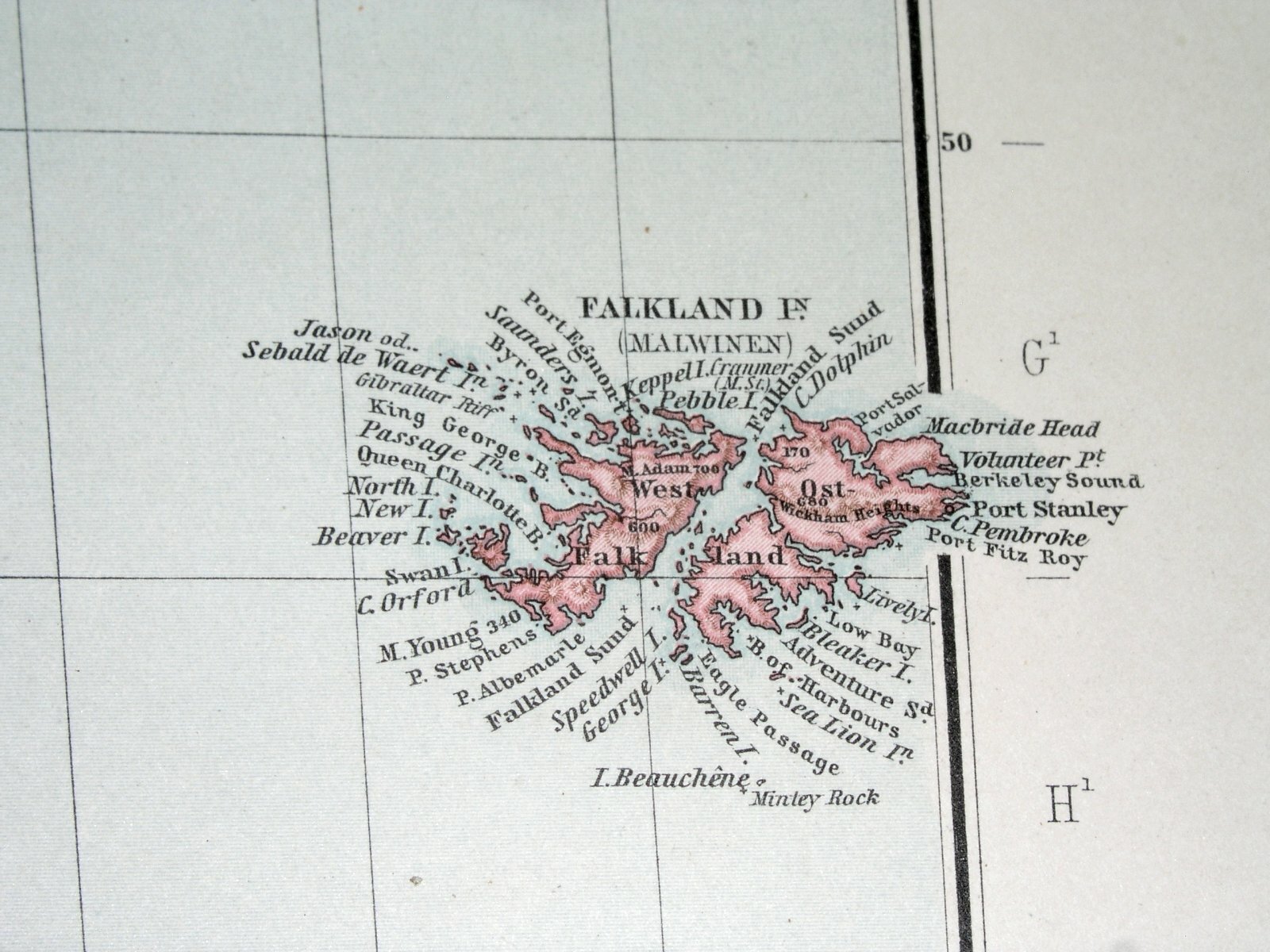 1912 ANTIQUE MAP OF CHILE SANTIAGO VALPARAISO ARGENTINA FALKLANDS / LIMA PANAMA