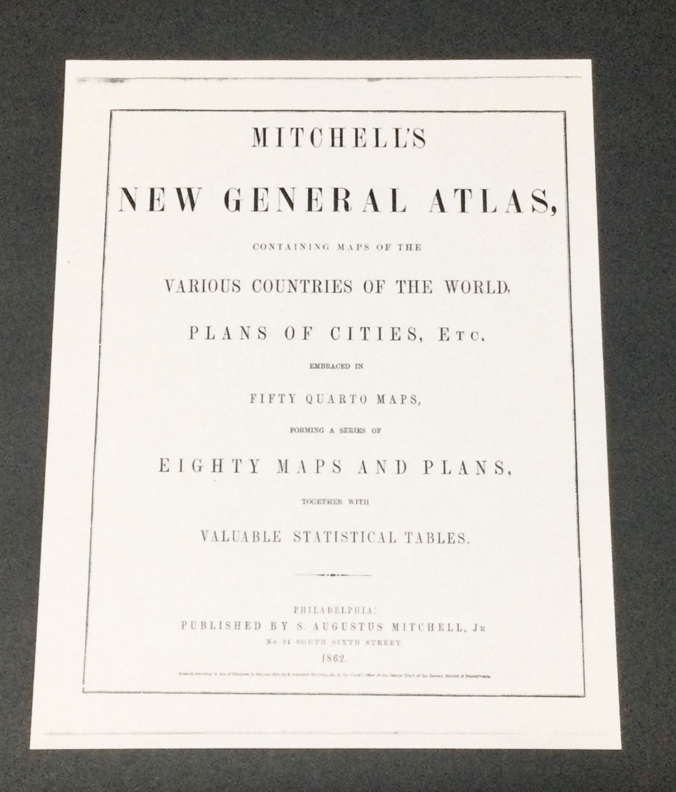 1860 South America map Mitchell’s Atlas Hand-colored Antique original
