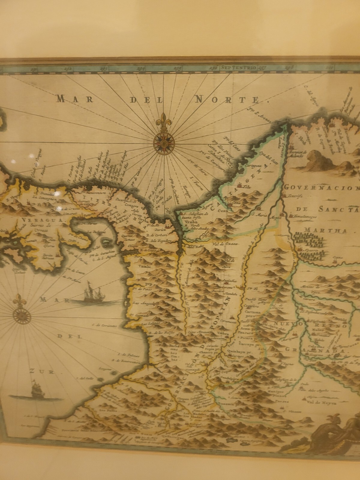 Map ca 1671 Terra Firma et Novum Regnum Granatense et Popayan. Scarce Ogilby