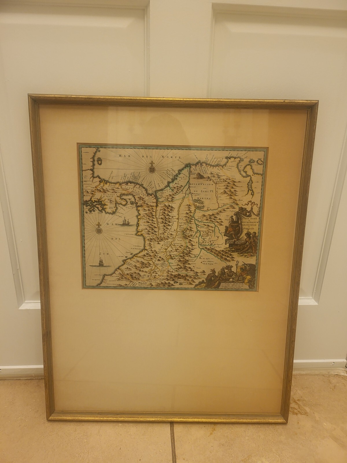 Map ca 1671 Terra Firma et Novum Regnum Granatense et Popayan. Scarce Ogilby