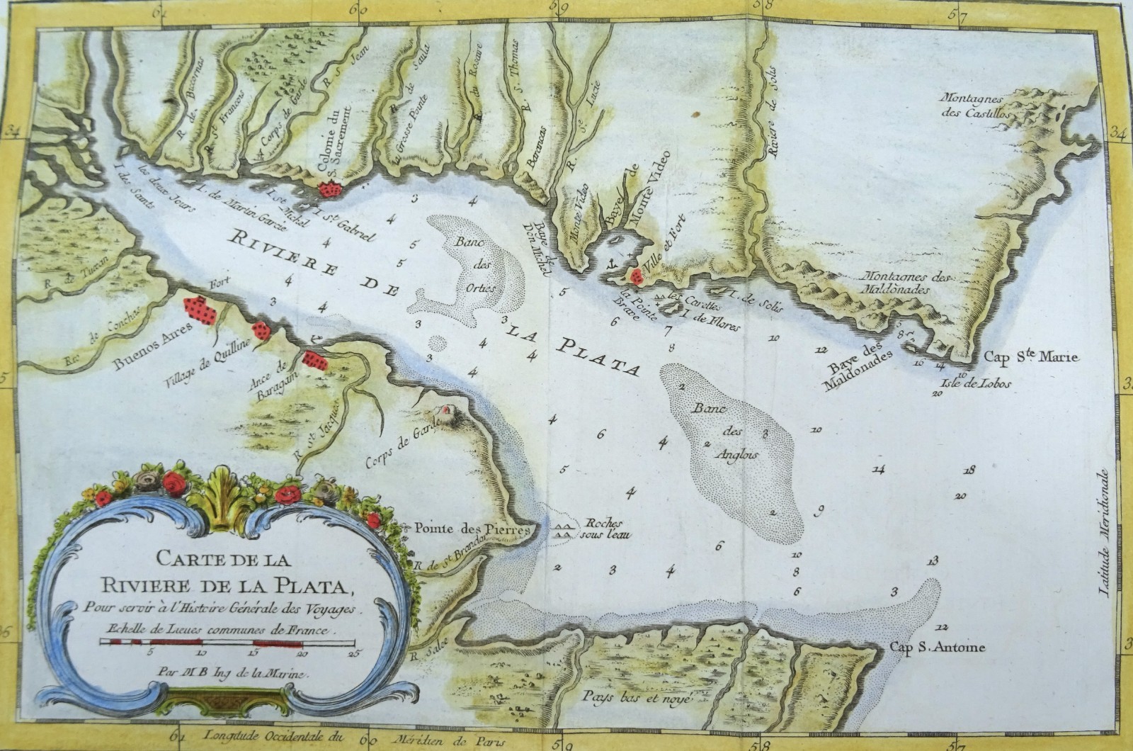 Argentina, Uruguay, Buenos Aires, Montevideo, Rio de la Plata, J.N. Bellin, 1757