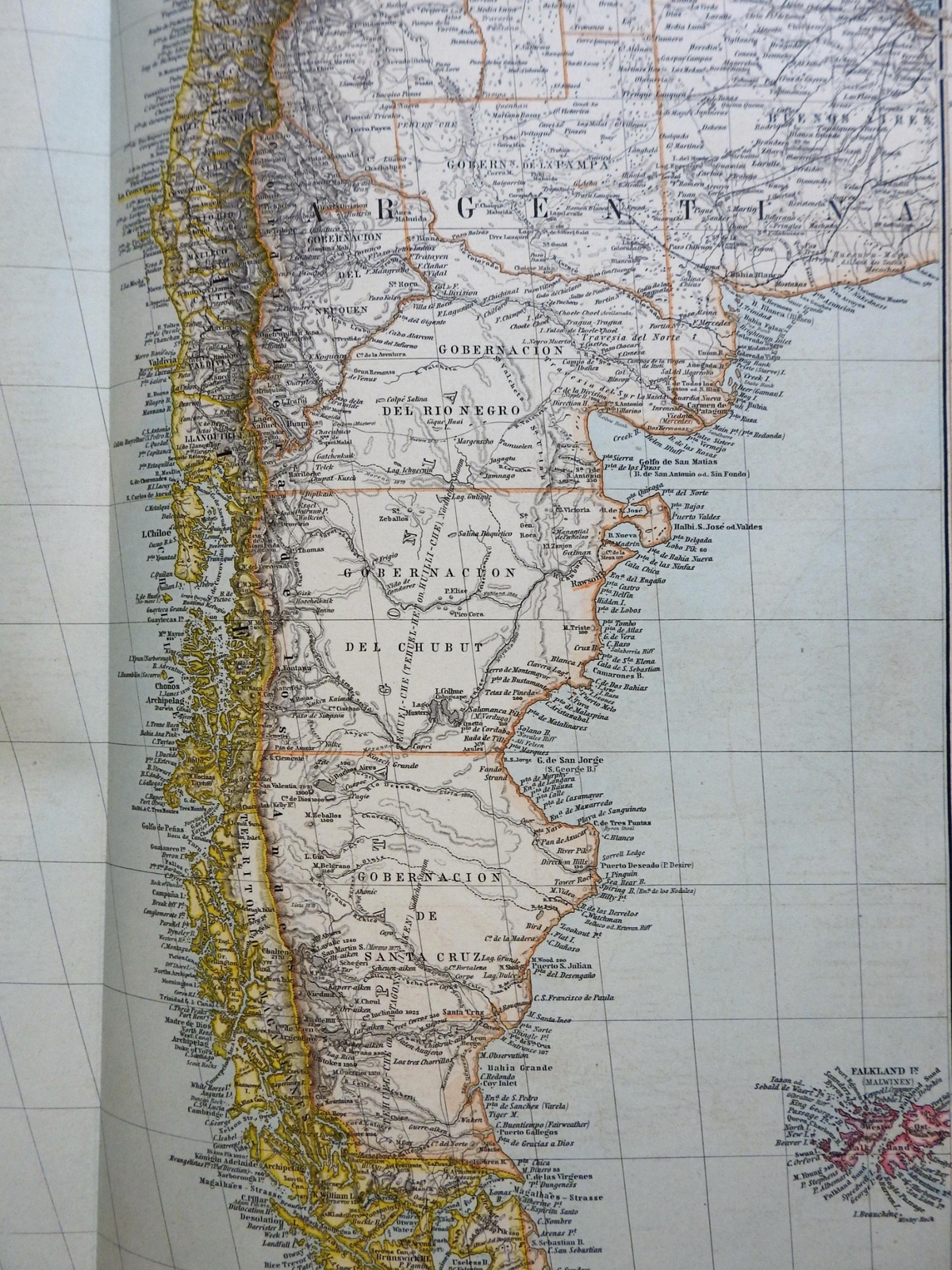 South America Lot of 7 maps wall size 1897 Stieler detailed map