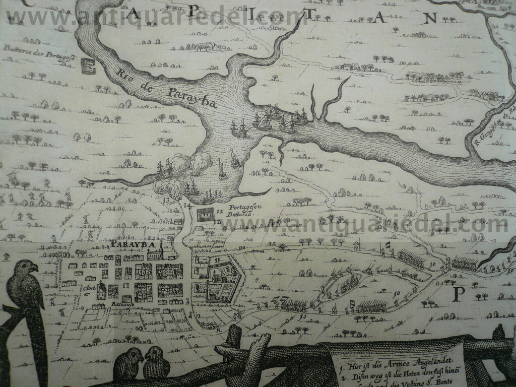 Paraiba, anno 1646, Merian Matthäus, copperengraving, edited in his Theatrum