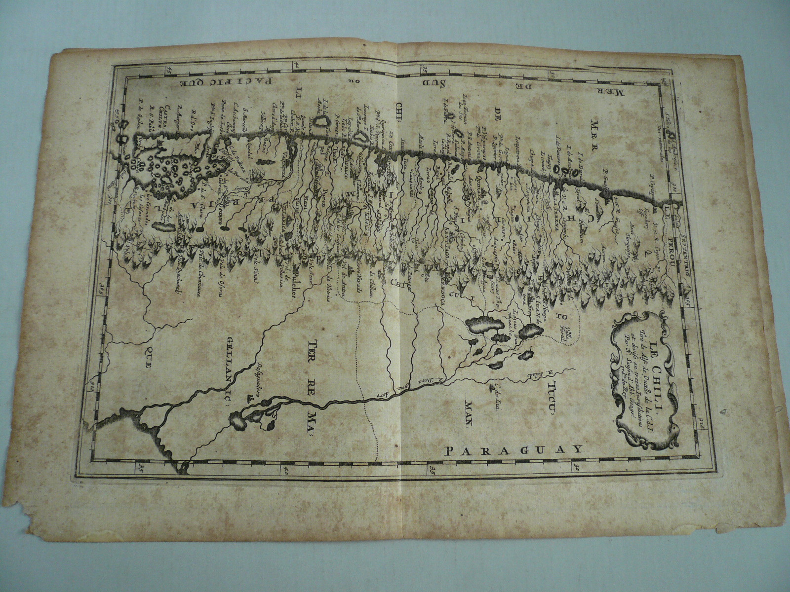 Chile, anno 1660, Sanson Nicolas Copperengraving, edited by N. Sanson,