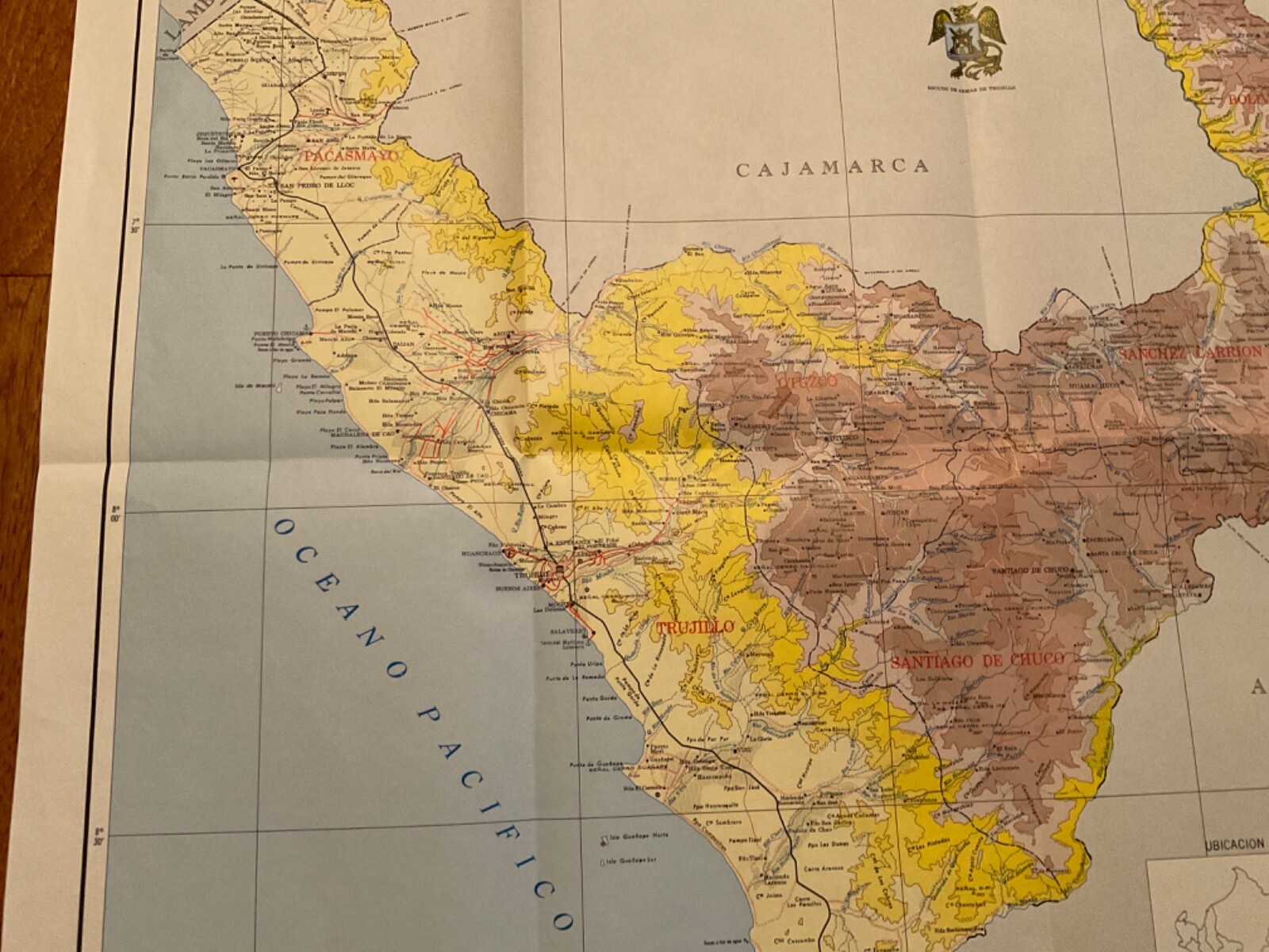 1985 Map Of Departamento De La Libertad, Peru (in Spanish)