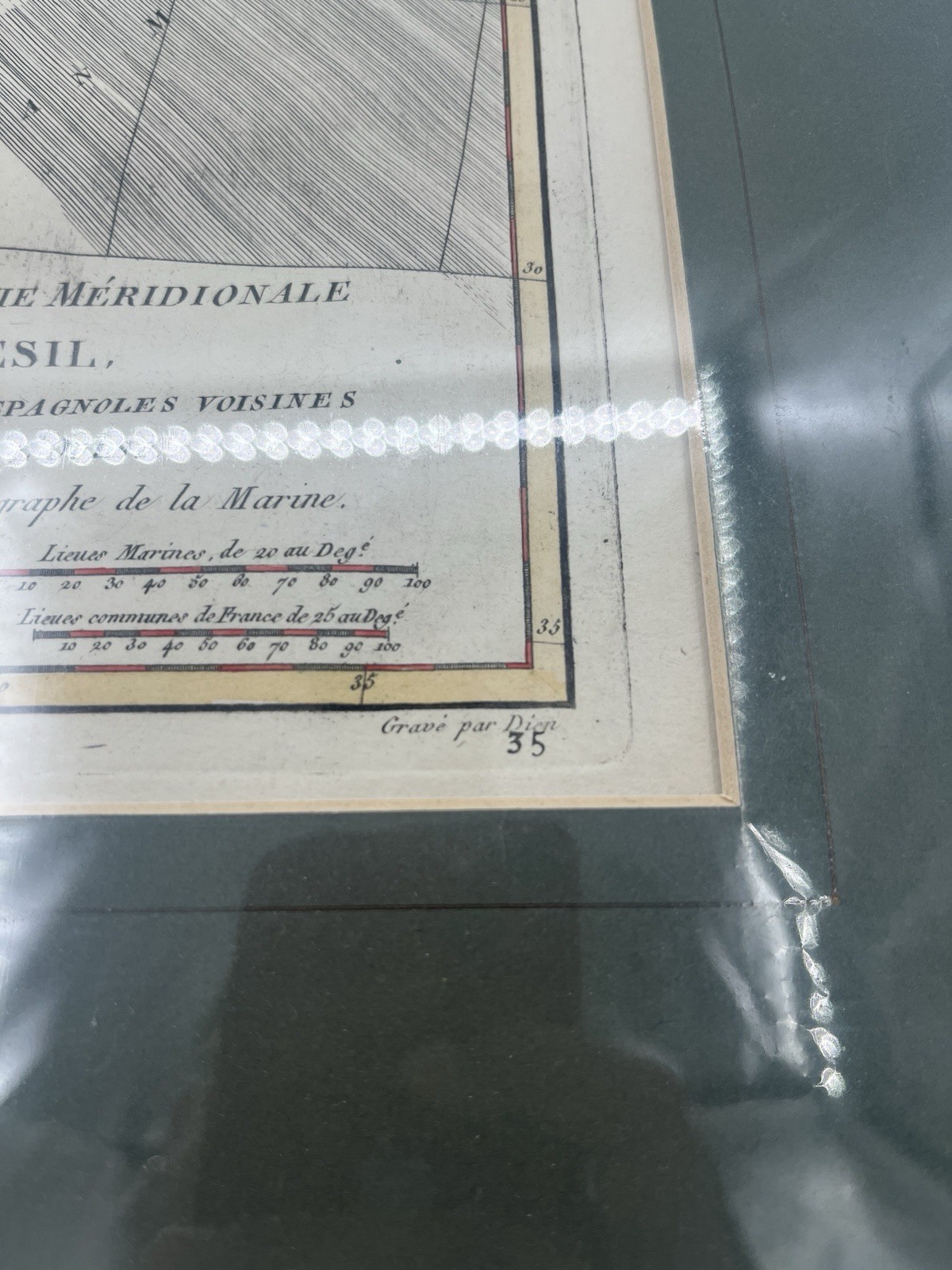 1785 Antique Map of Brazil & Buenos Aires Rigobert Bonne | Hand-Colored Original
