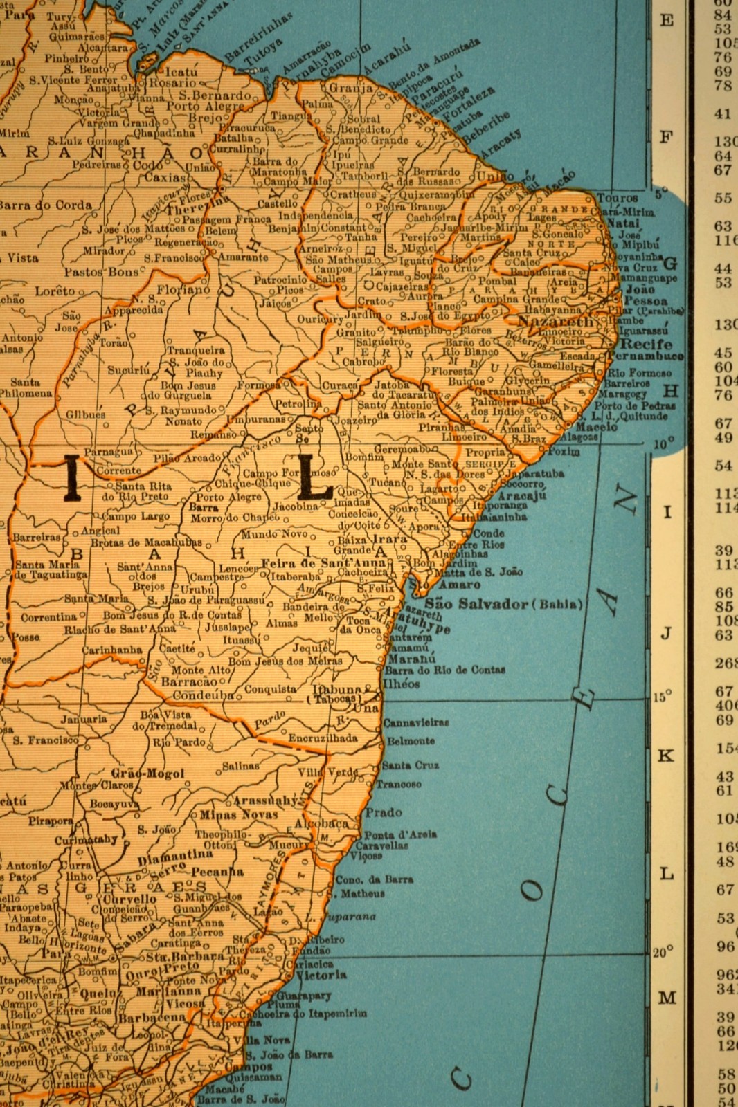 1930s Vintage BRAZIL Map Wall Art South America Old Original Rio De Janeiro
