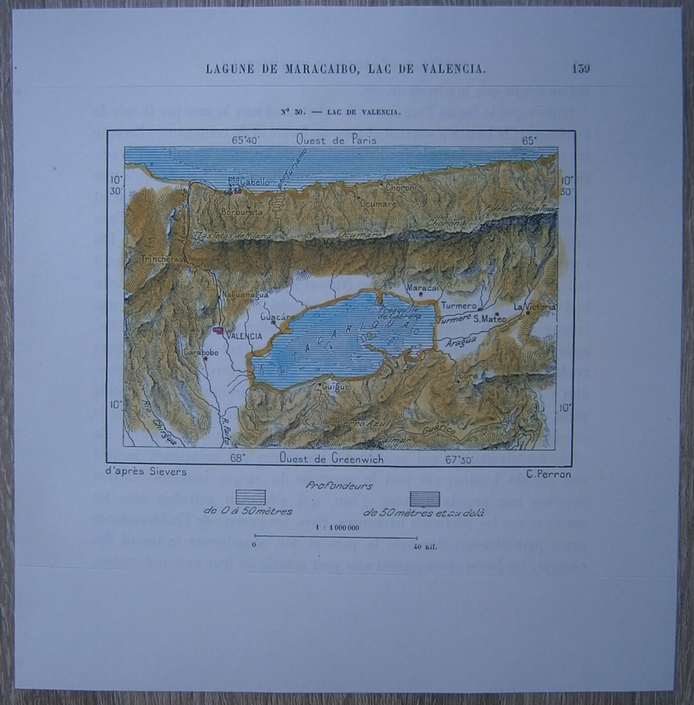 1893 Perron map: Lago de Valencia, Venezuela (#30)