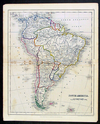 1845 John Dower Antique Map of South America