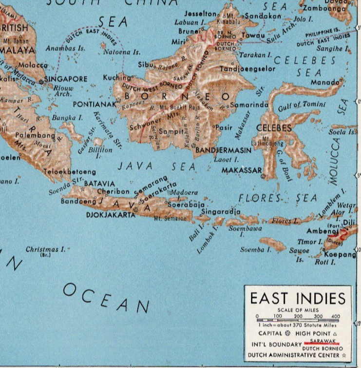 East Indies Indonesia Philippines Malay Archipelago Small Vintage Map 1922–1948