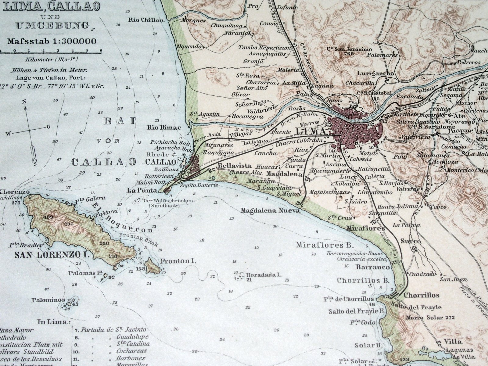 1912 ANTIQUE MAP OF CHILE SANTIAGO VALPARAISO ARGENTINA FALKLANDS / LIMA PANAMA