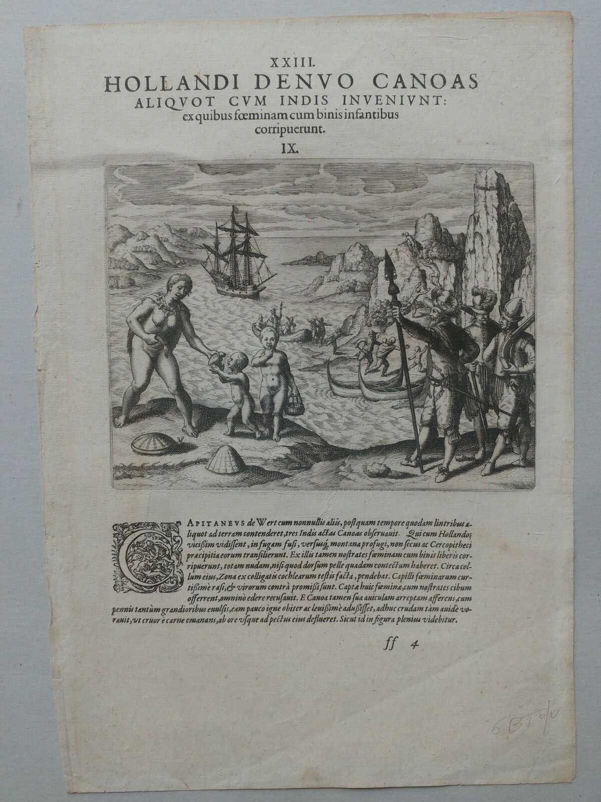 Map de Bry Theodore. sland of states,Tierra del fuego, Patagonia, Magallanes