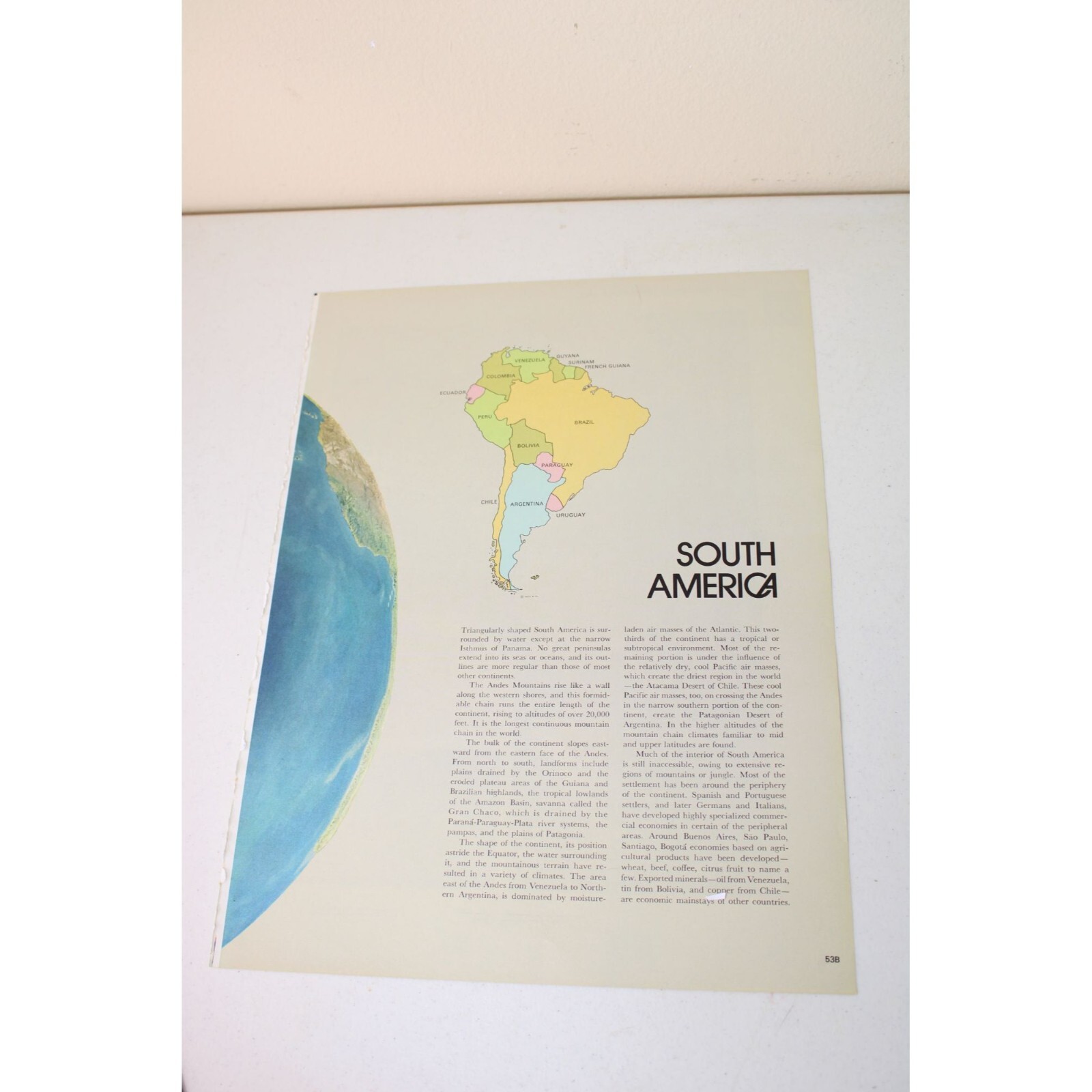 Central Southern Argentina Chile Cosmopolitan Atlas Map Vintage 91572